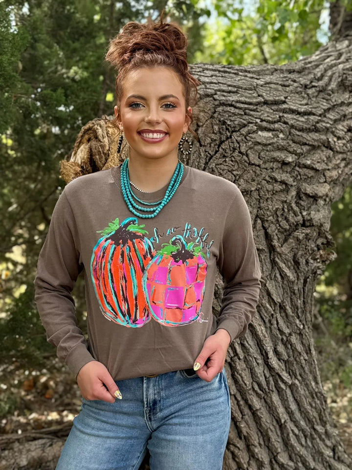 Callie Ann Stelter's Oh So Thankful Pumpkins LONG SLEEVE Tee by Texas True Threads