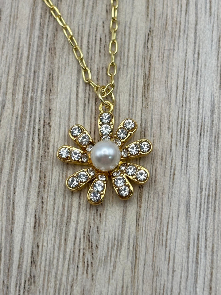 Daisy Gold CZ Necklace