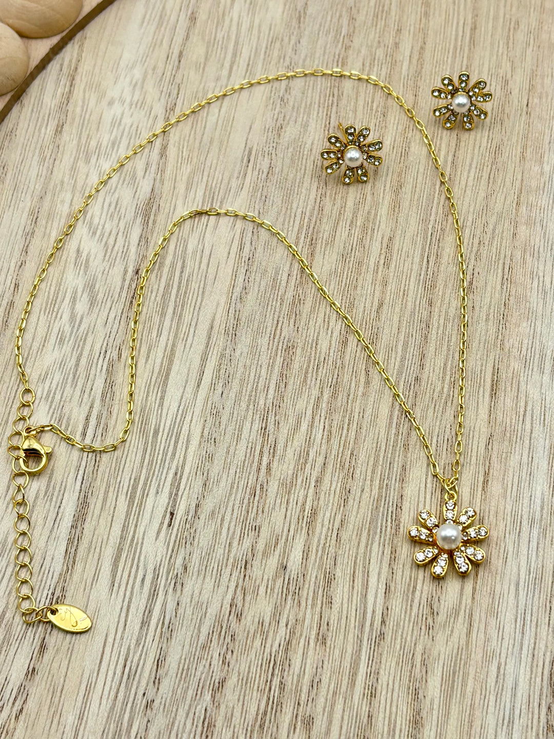 Daisy Gold CZ Necklace