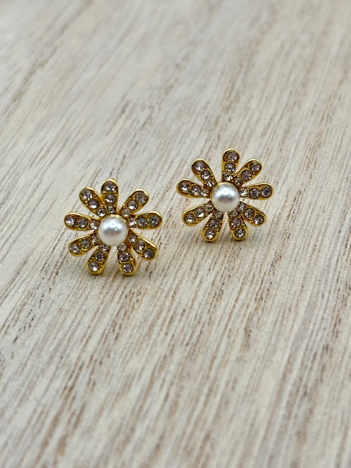 Daisy Gold CZ Earrings