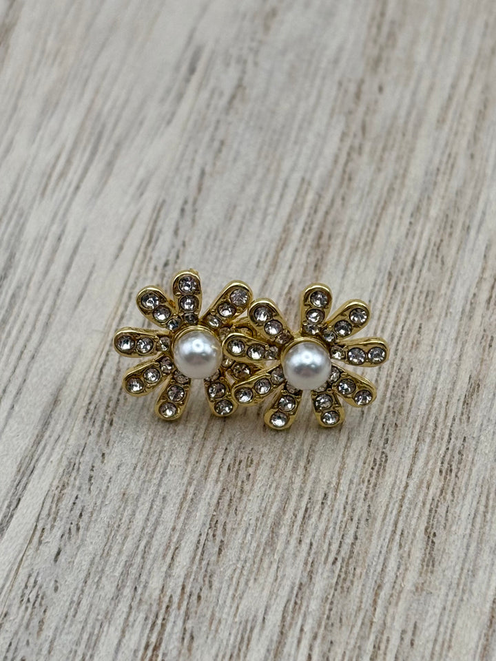 Daisy Gold CZ Earrings