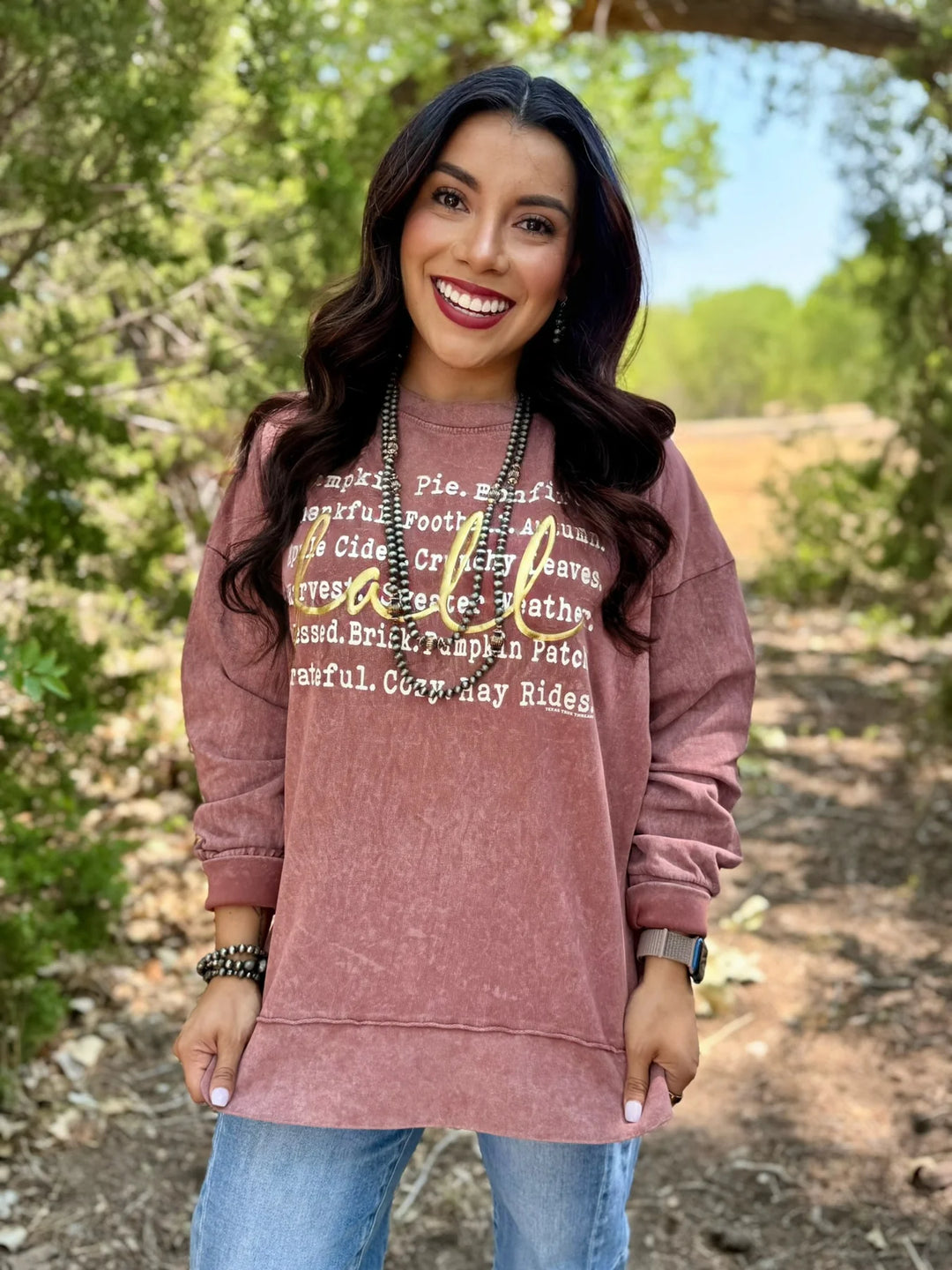 Words of Fall with Metallic Puff by Texas True Threads