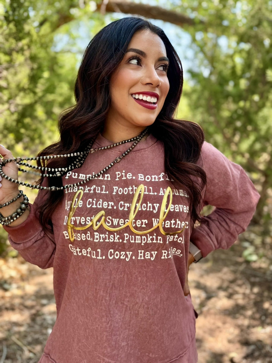 Words of Fall with Metallic Puff by Texas True Threads