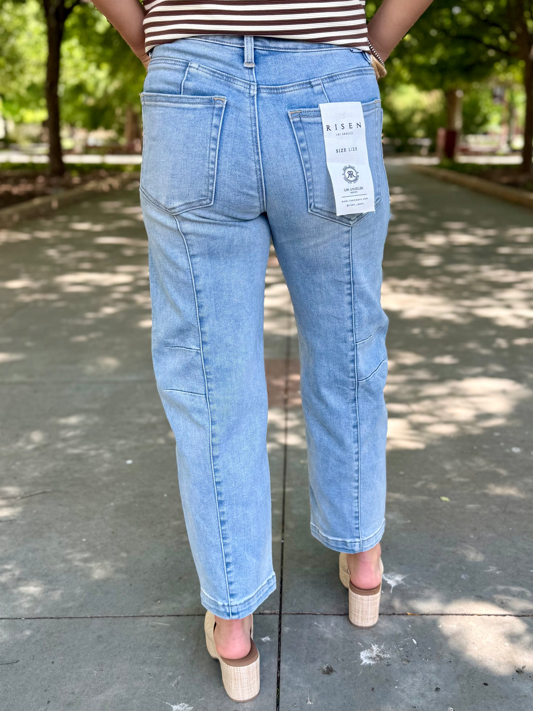 Dahlia Patch Pocket Barrel Jean by Risen