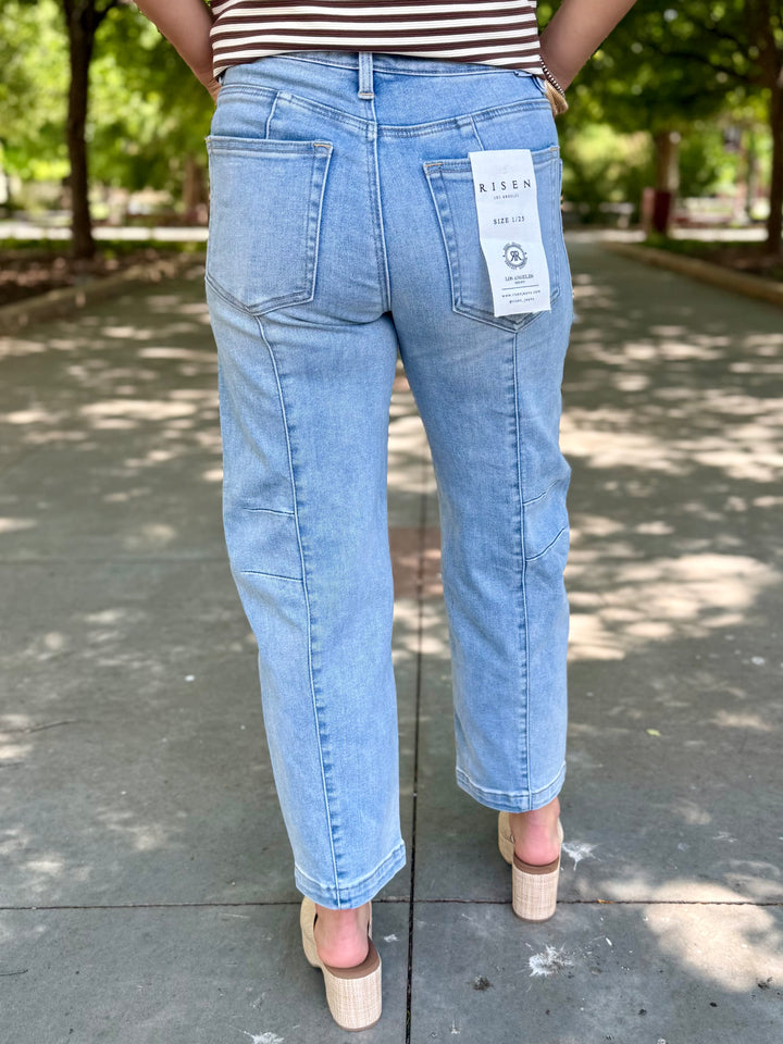 Dahlia Patch Pocket Barrel Jean by Risen