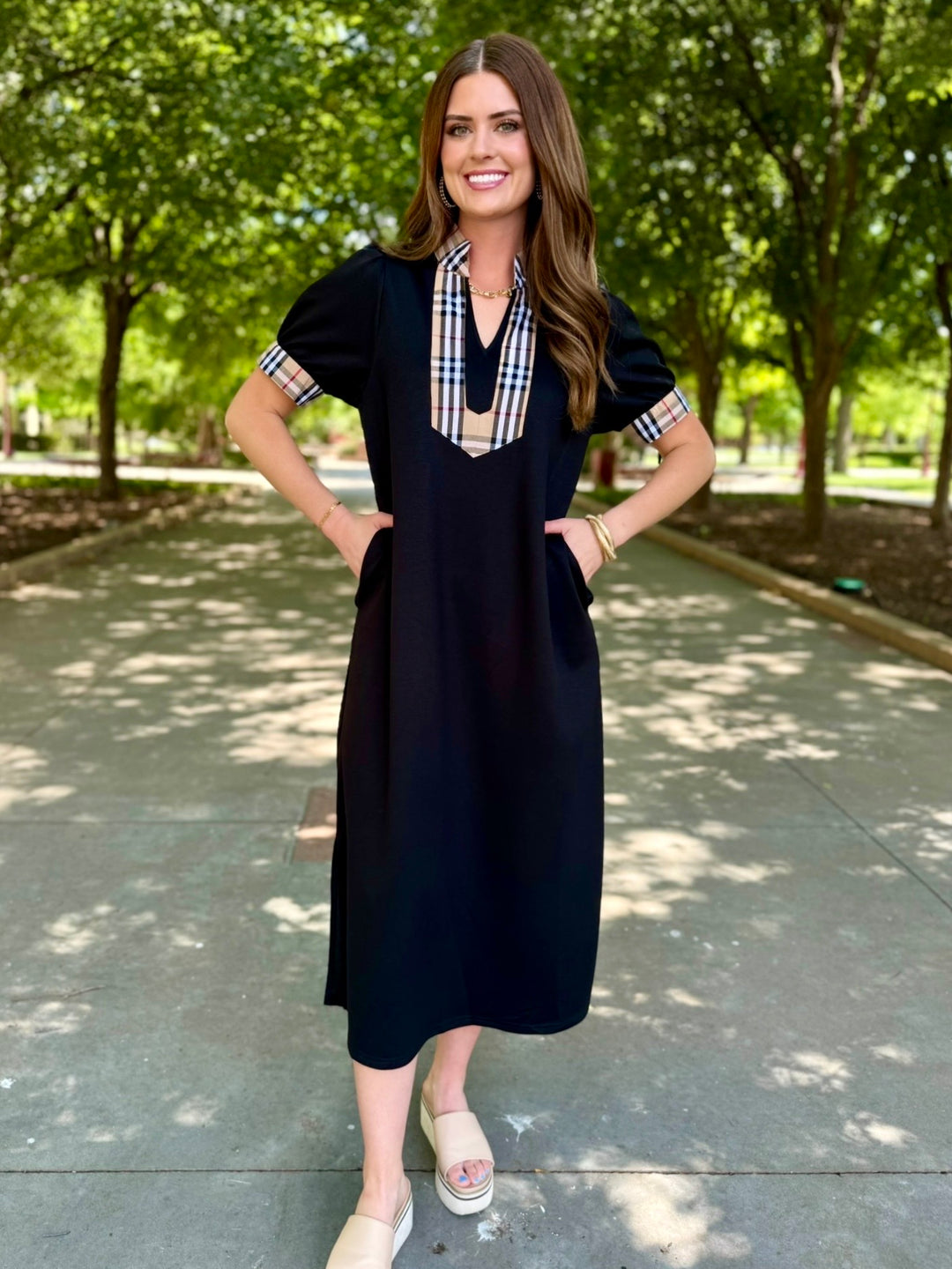 Black Luxe Look Midi Dress