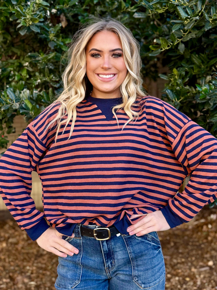 Striped Breeze Rust Top