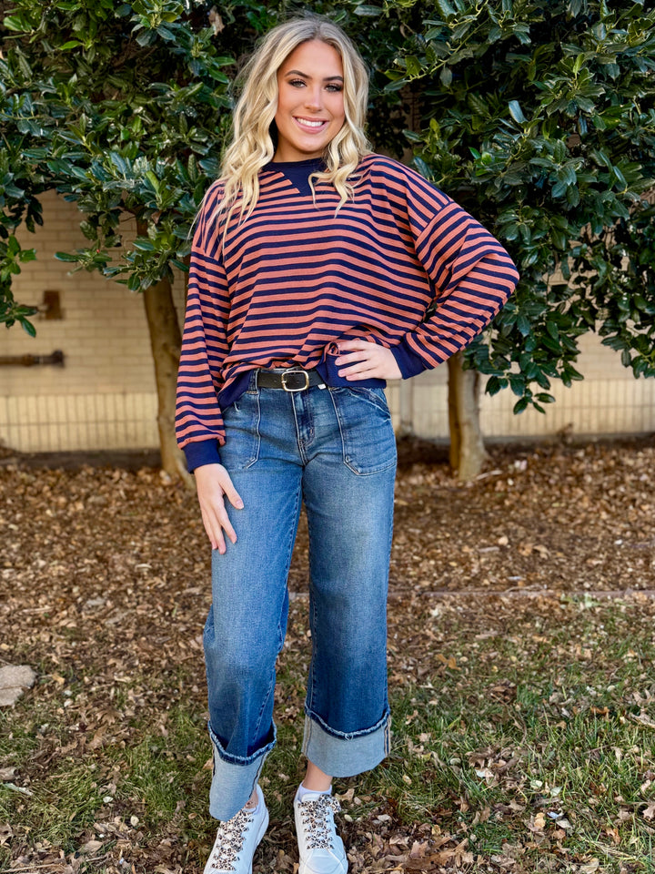Striped Breeze Rust Top