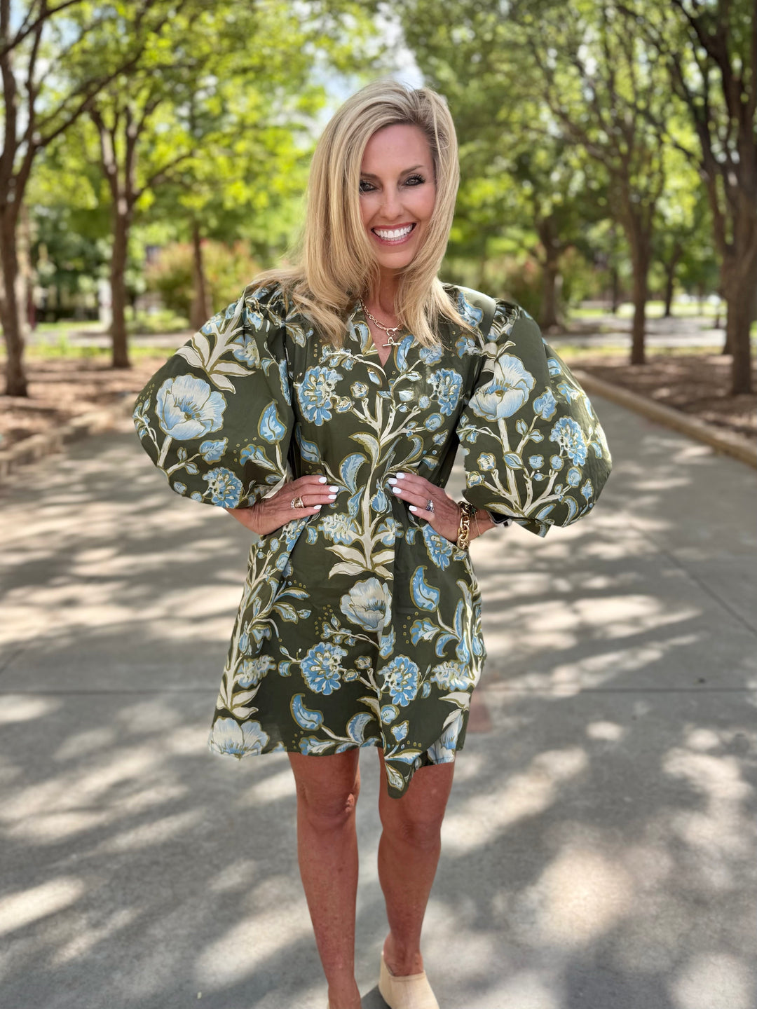 Olive Fields V-Neck Dress