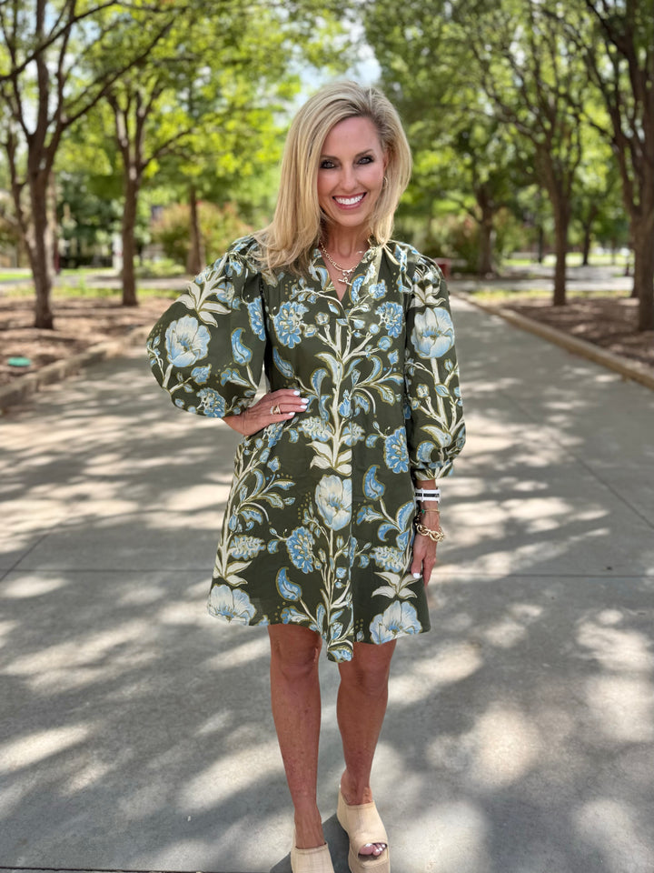 Olive Fields V-Neck Dress