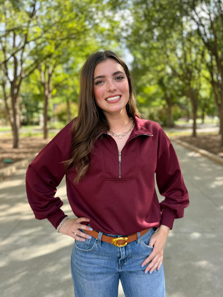 Wine All Mine 1/4 Zip Top
