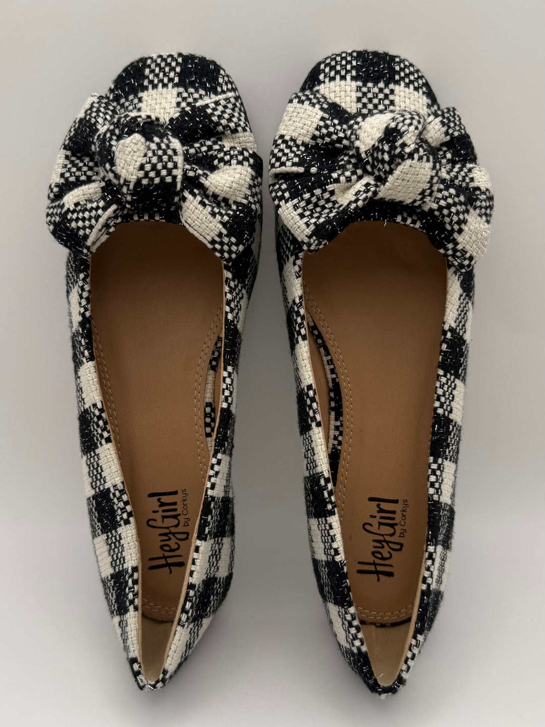 Sugar Rush Black & White Check Flat by Corkys