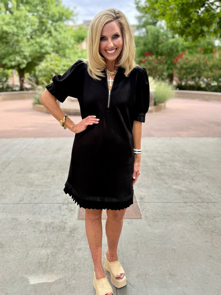 Perfectly Pleated Black Dress