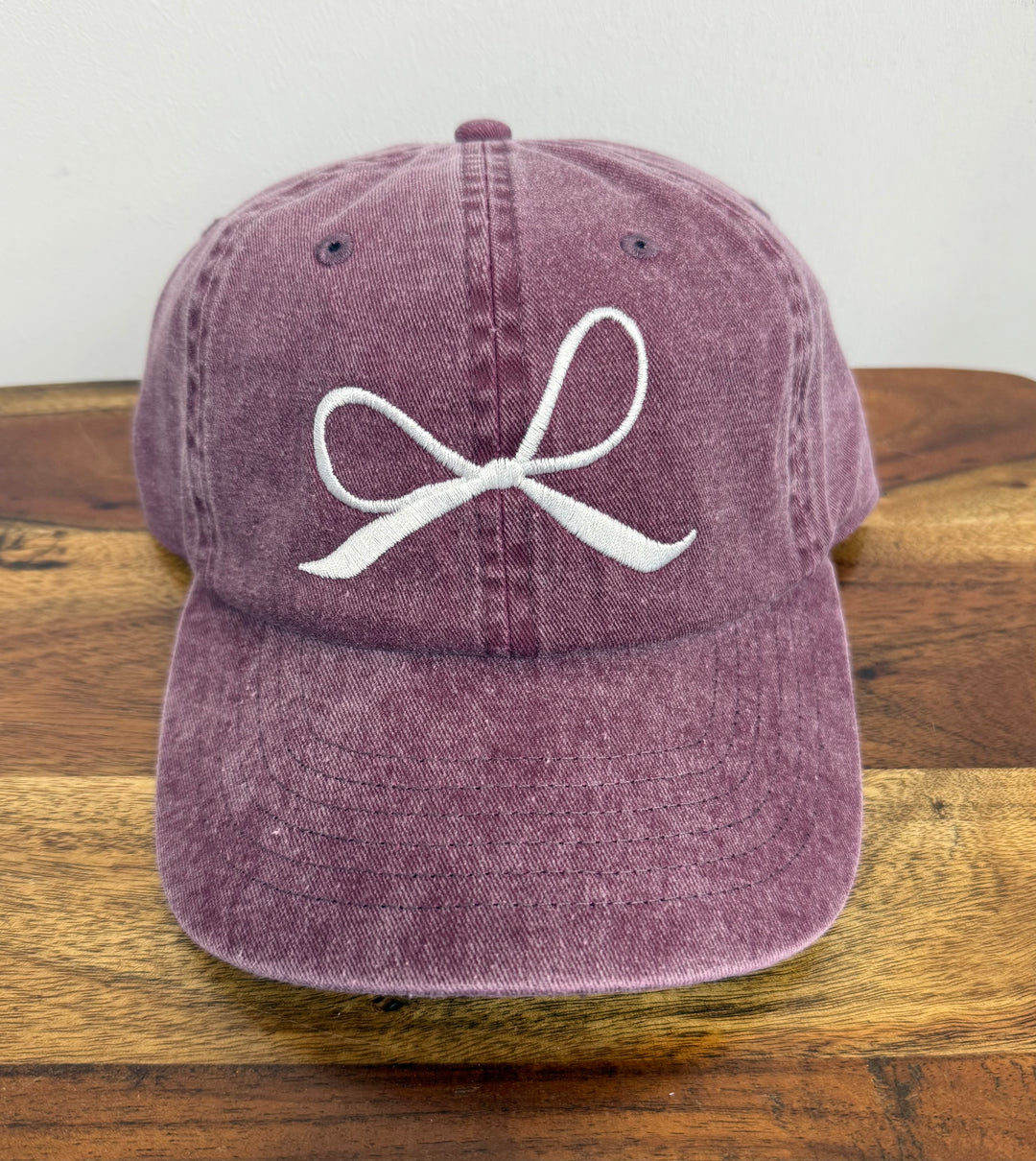 Bow Embroidered Ball Cap
