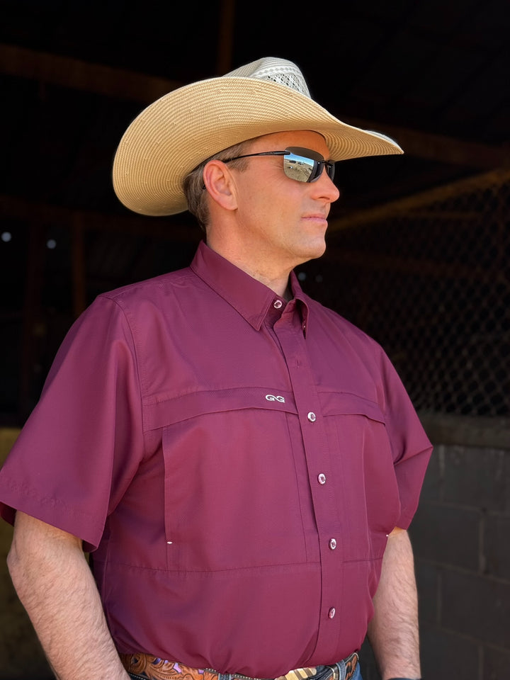 GameGuard Maroon Short Sleeve Button Up