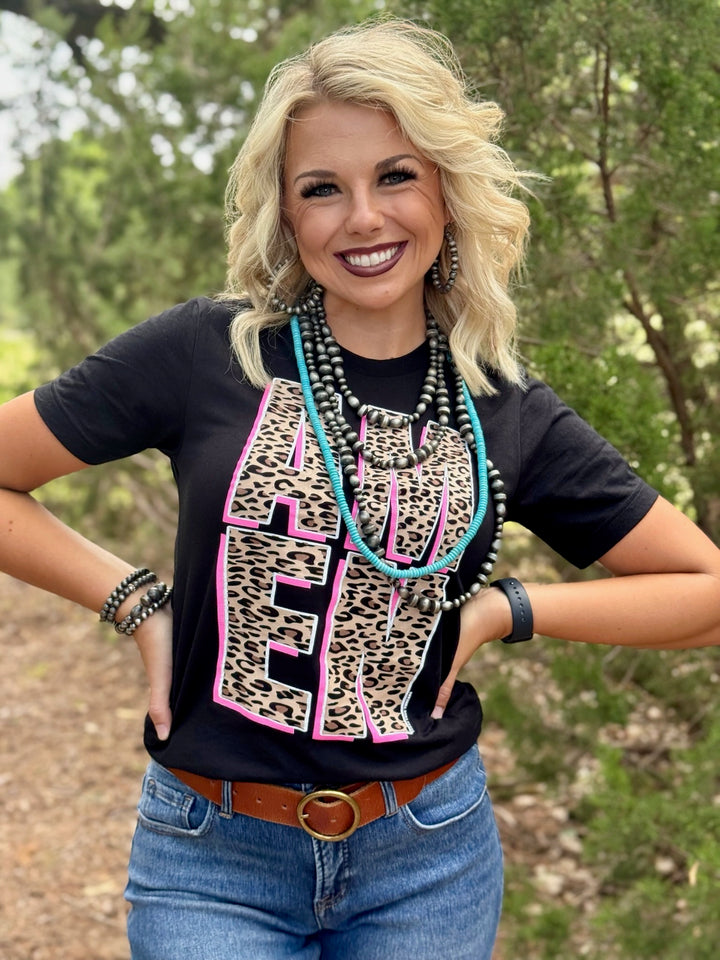 Leopard Amen Tee by Texas True Threads