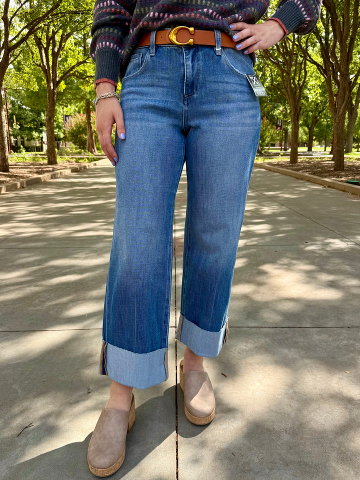 Rachel Mid Rise Straight Leg Jean by Risen