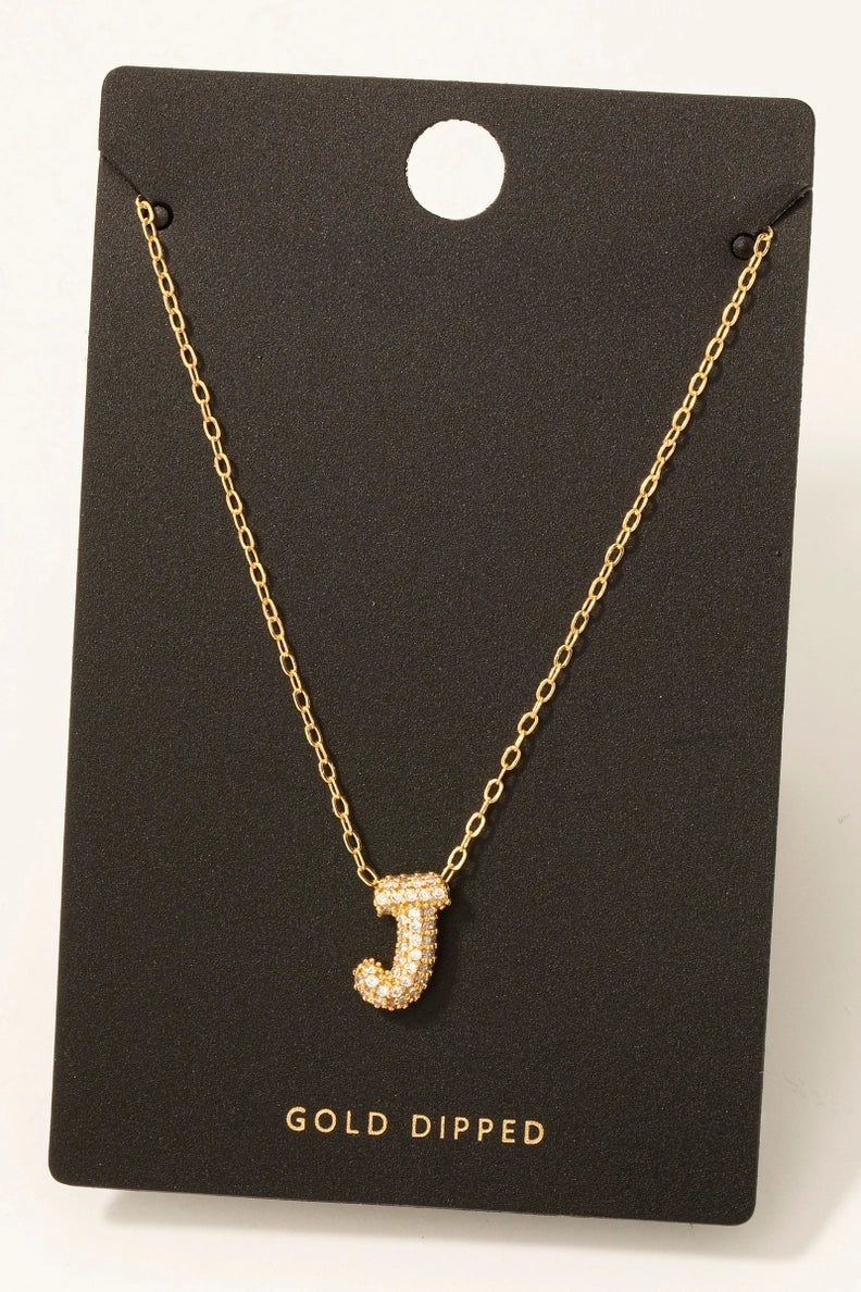 CZ Mini Initial Balloon Necklace