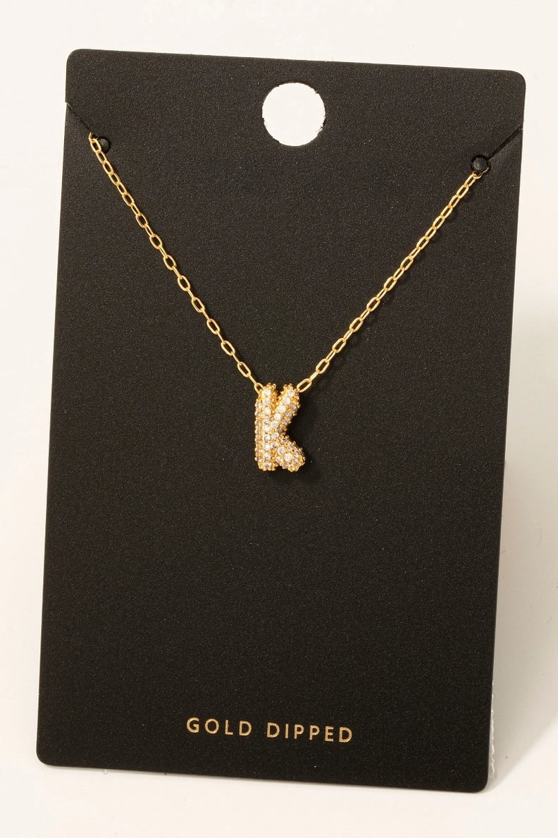 CZ Mini Initial Balloon Necklace