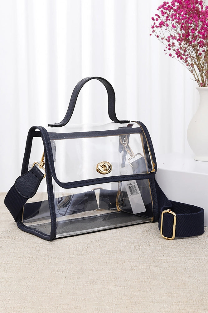 Kelly Clear Satchel with Crossbody Strap