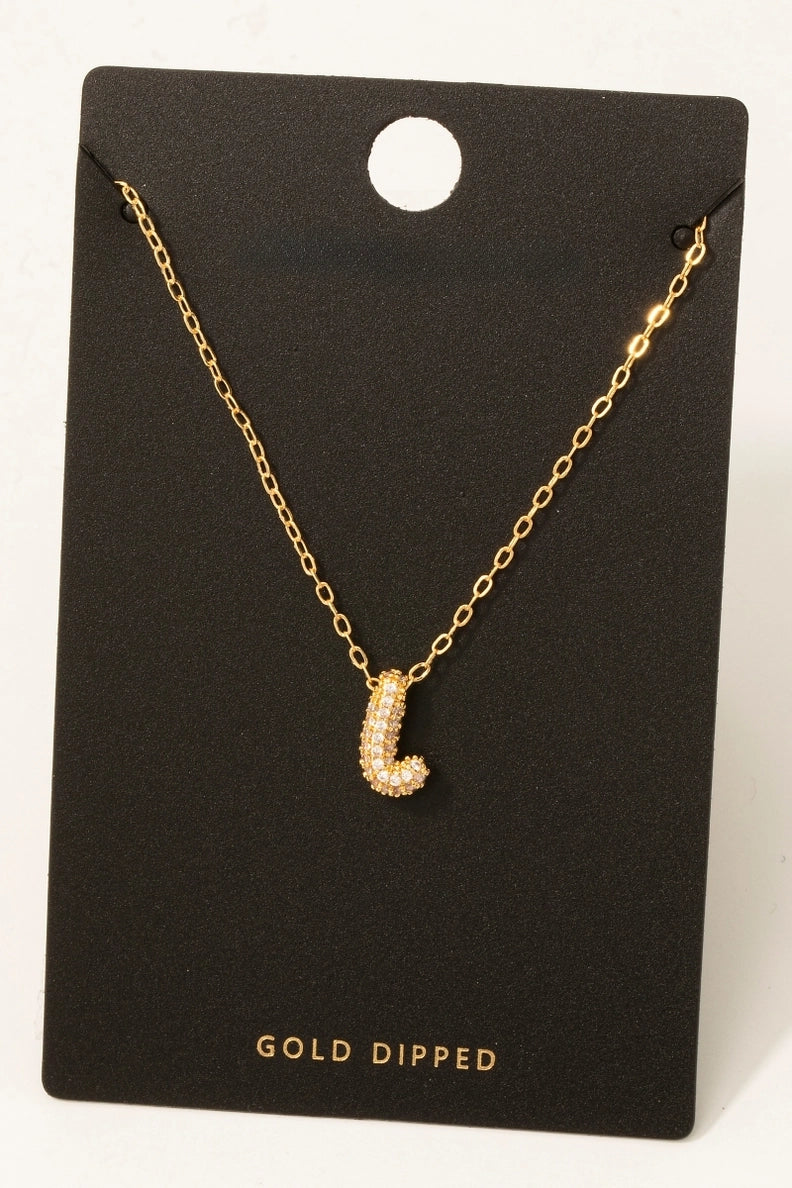 CZ Mini Initial Balloon Necklace