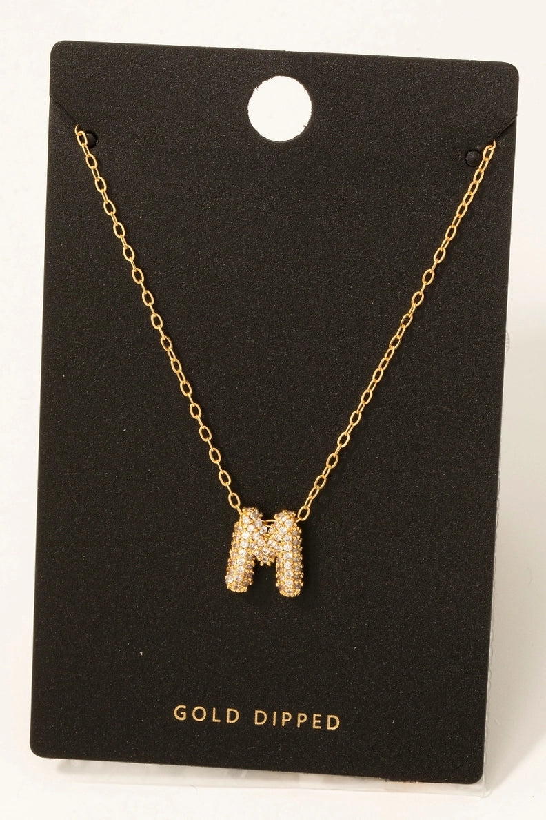 CZ Mini Initial Balloon Necklace