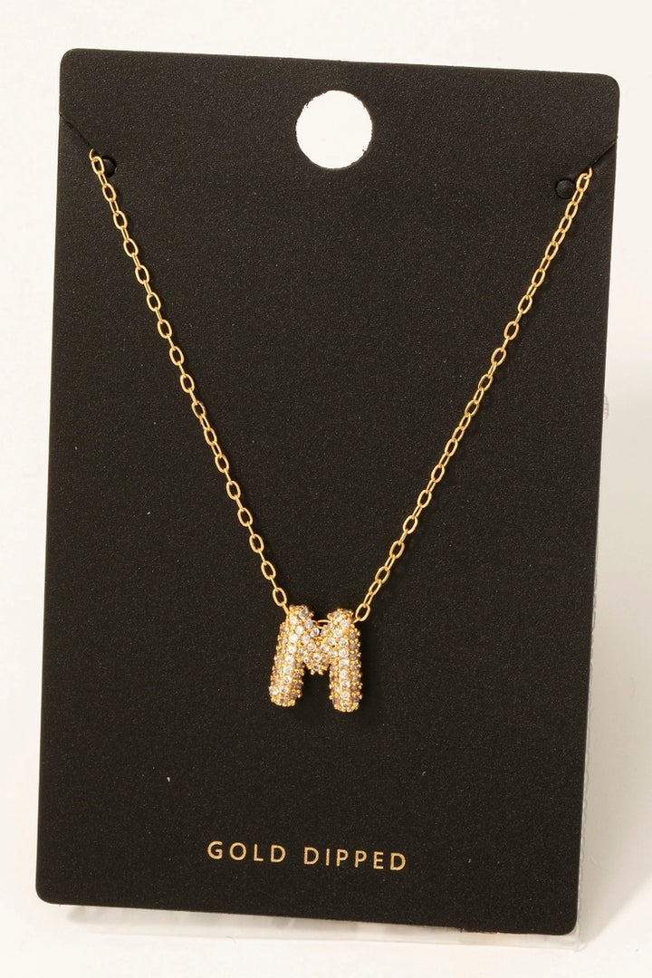 CZ Mini Initial Balloon Necklace