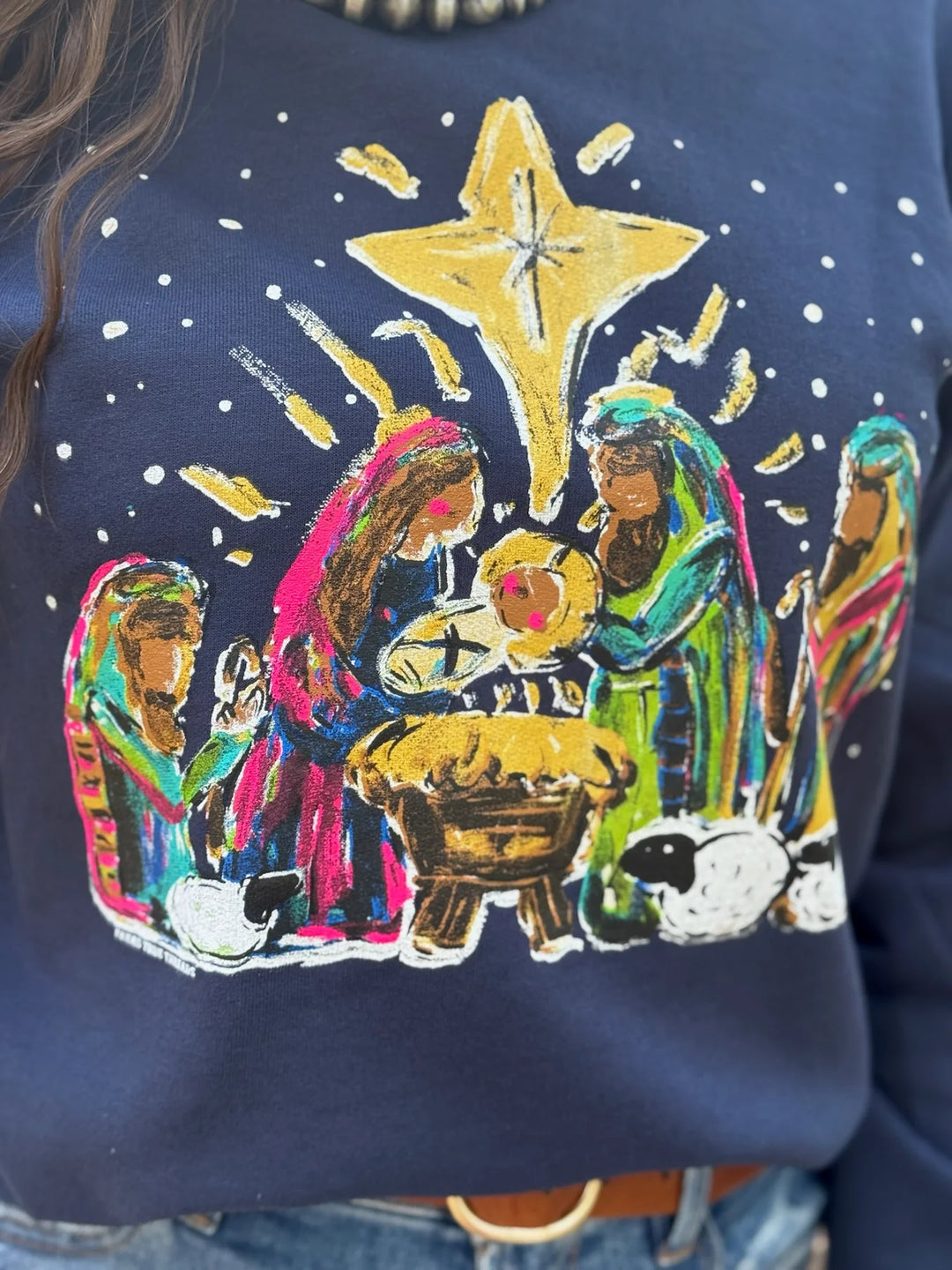 Callie Ann Stelter Nativity Scene Long Sleeve Tee Texas True Threads