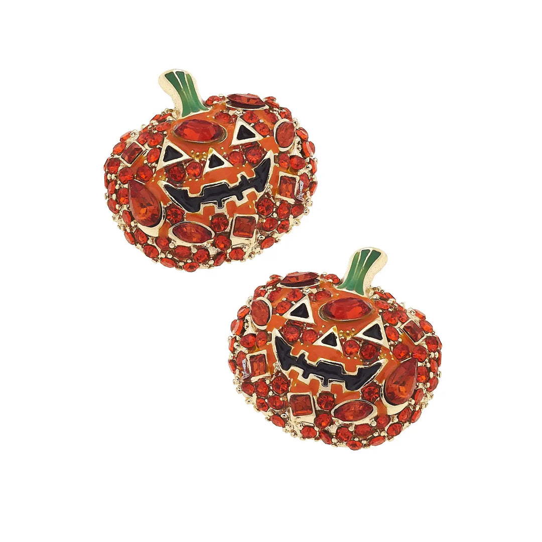 Pave Pumpkin Earrings
