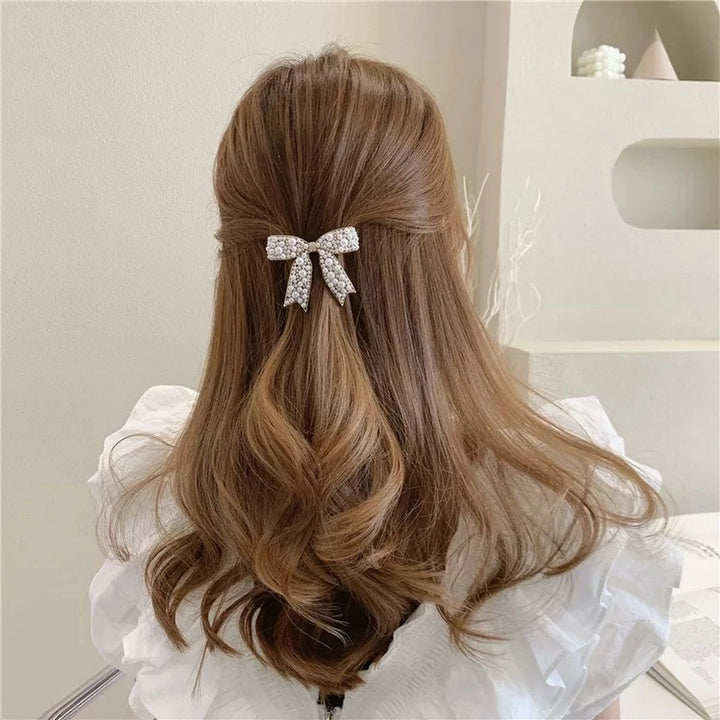 Pearl Bow Hair Clip