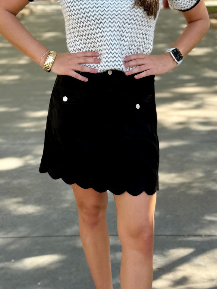 Sweet As Sugar Black Suede Skirt