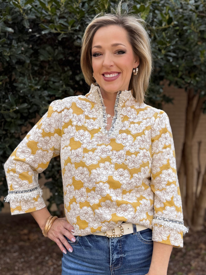 Sunshine Bloom V-Neck Top