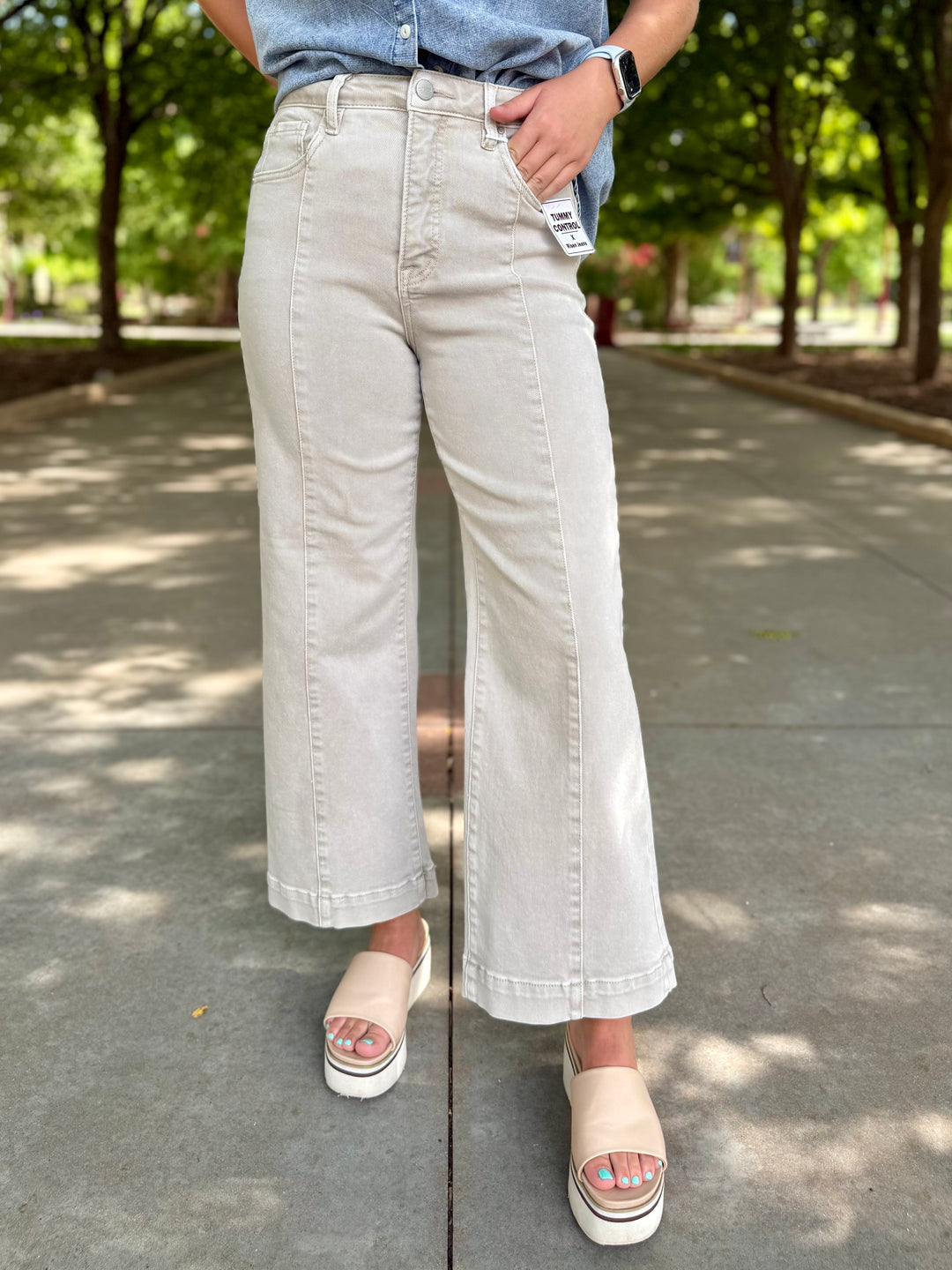 Avery High Rise Tummy Control Trouser Jean by Risen