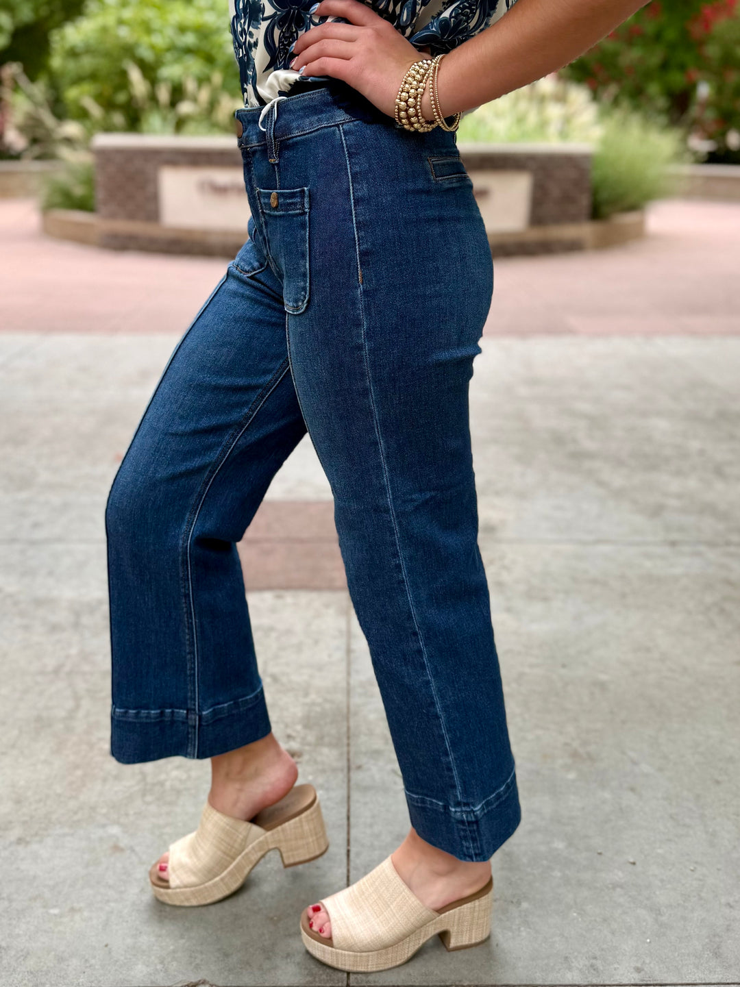 Carolyn High Rise Crop Trouser Jean with Front Seam by Risen