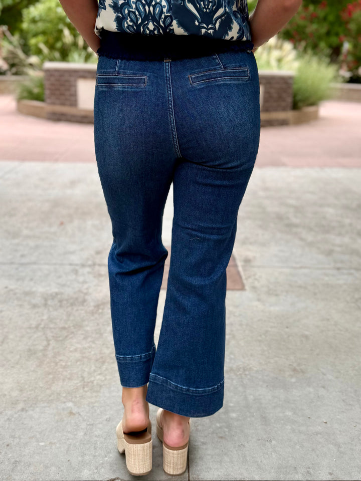 Carolyn High Rise Crop Trouser Jean with Front Seam by Risen