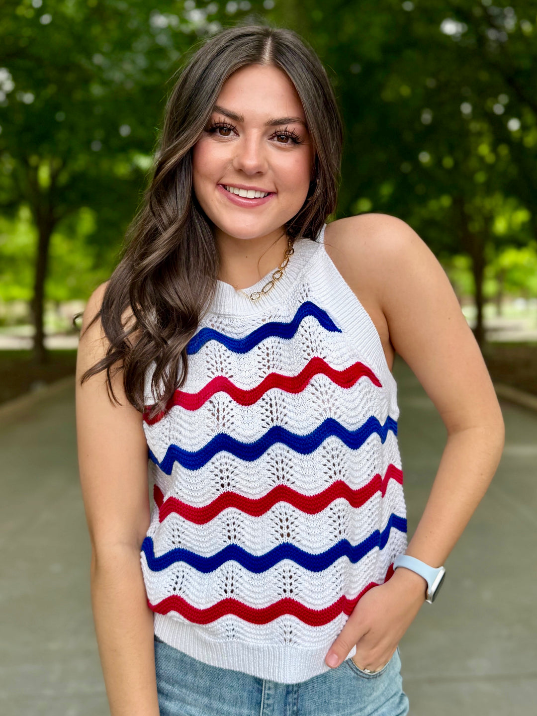 Sweet Freedom White Knit Halter Top