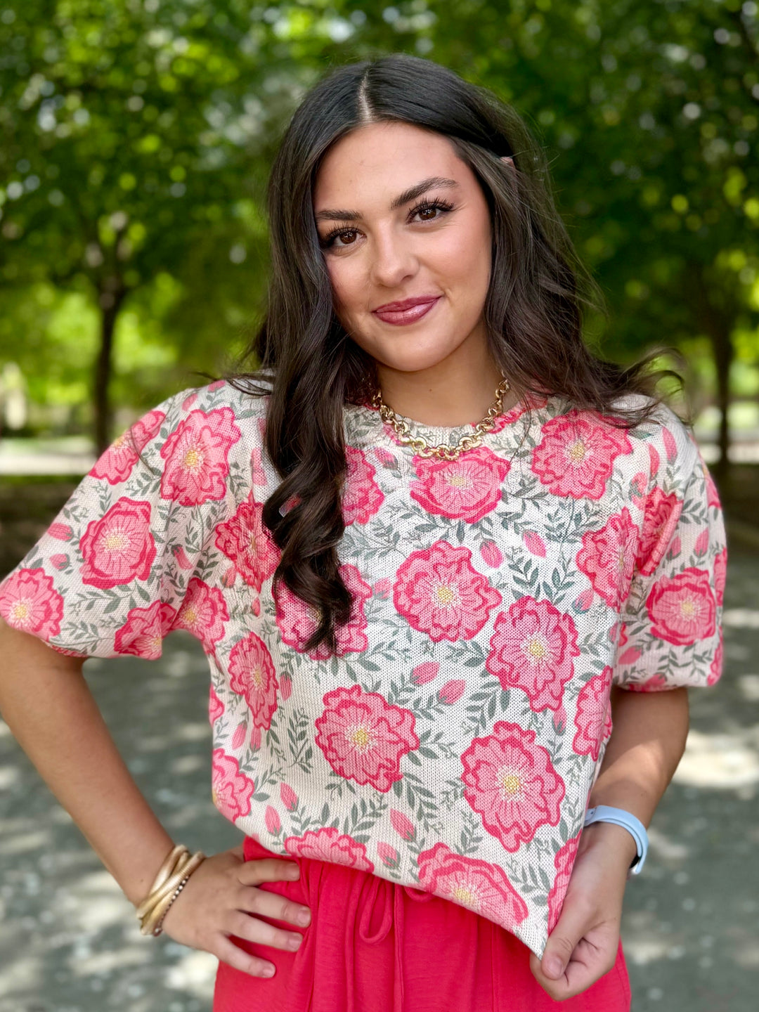 Cream Blooms Floral Sweater