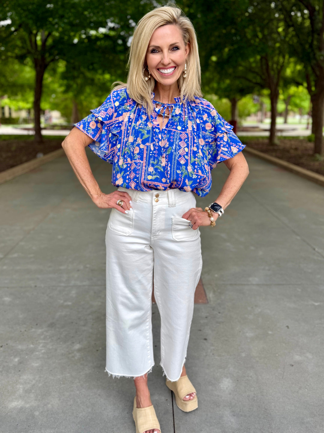 Sweetwater Blue Floral Blouse