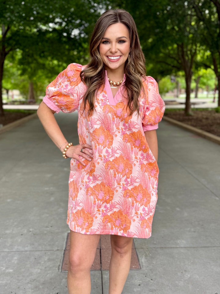 Peach Perfect V-Neck Dress