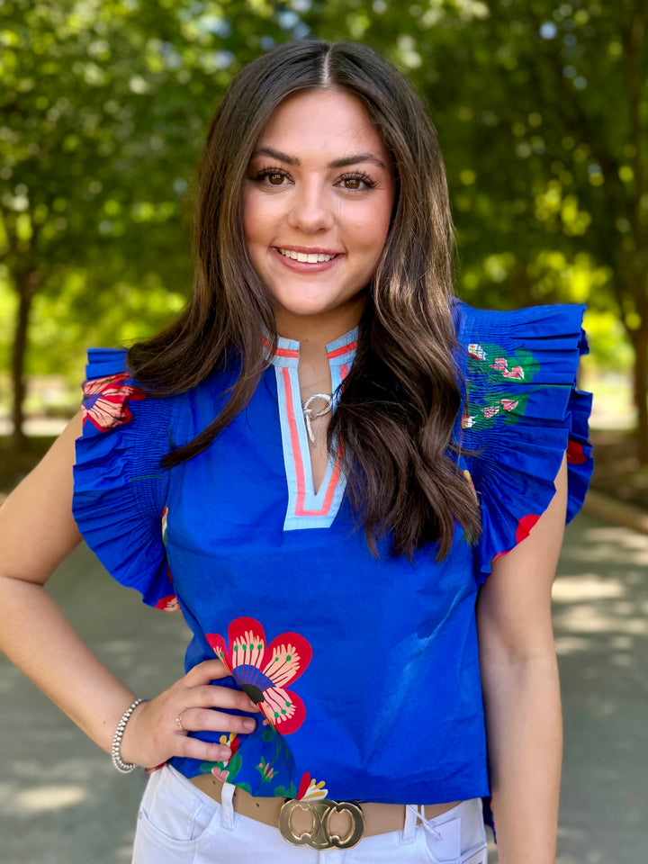 Royal Treatment Royal Blue V-Neck Top