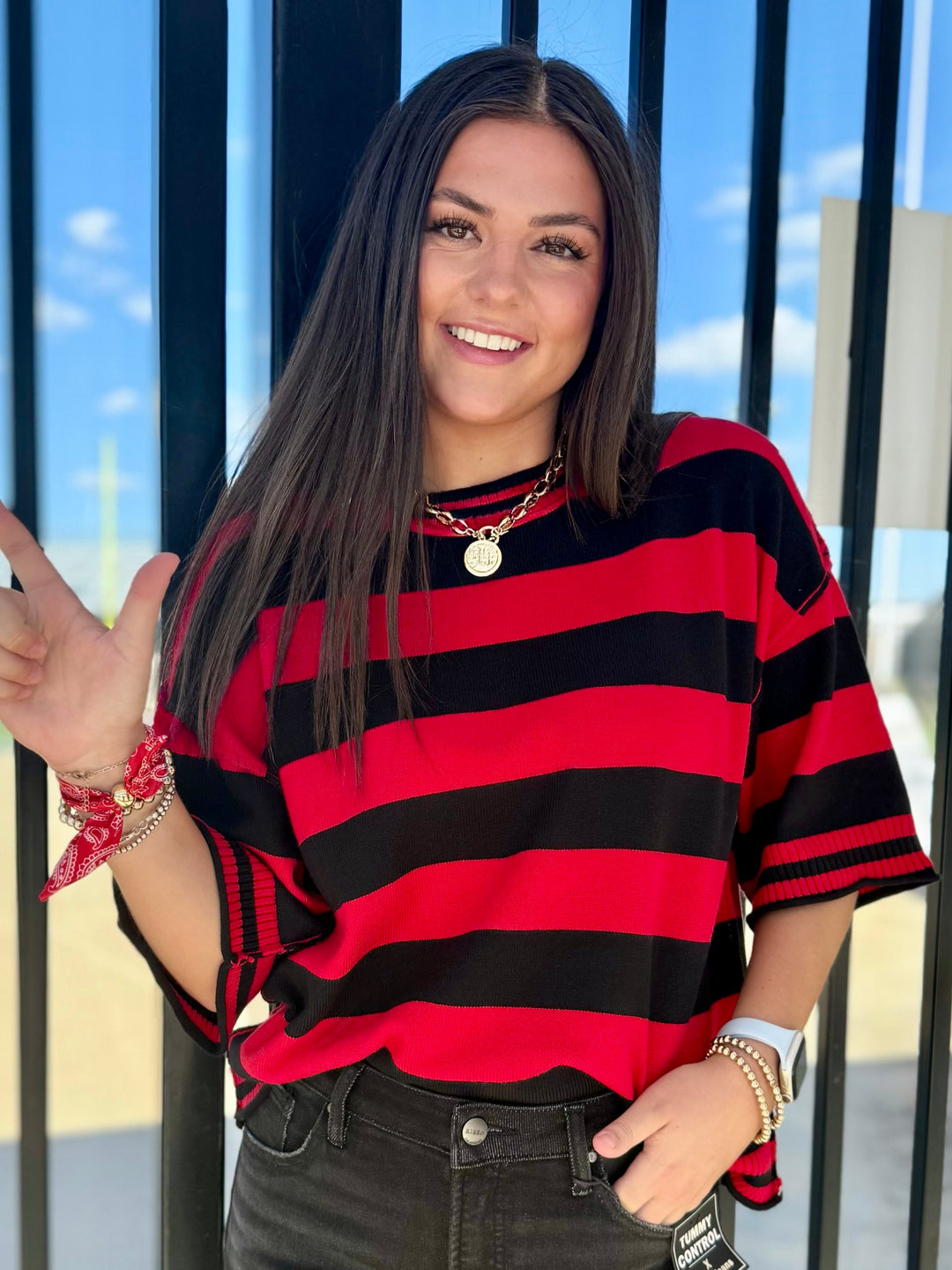 Varsity Stripes Oversized Sweater