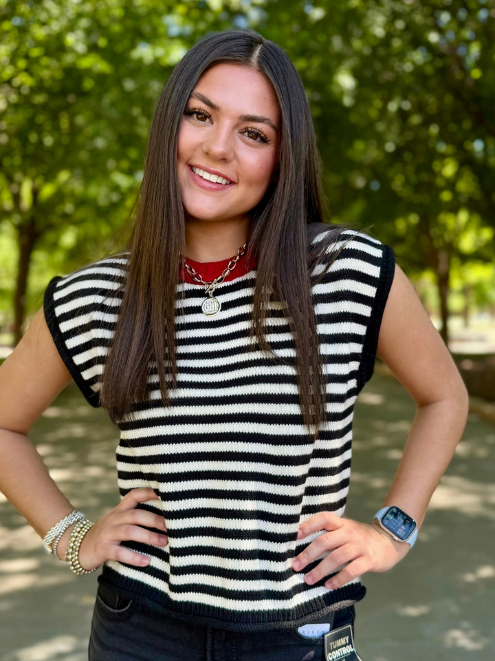 Game Day Goals Striped Sweater