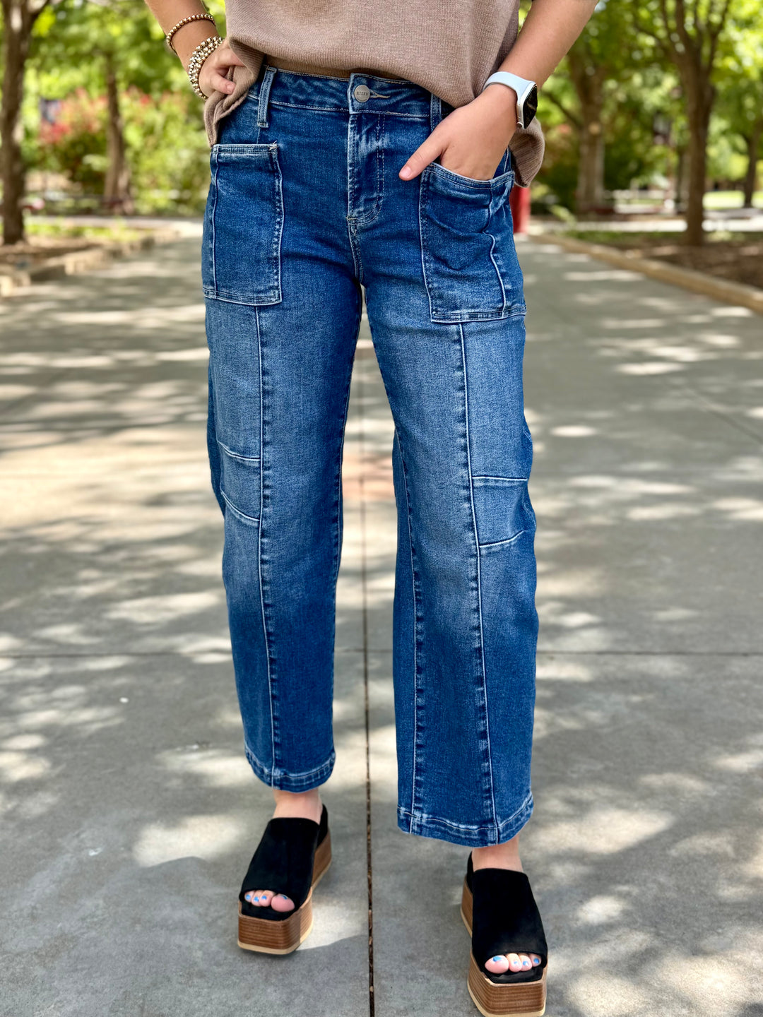 Reese High Rise Slouchy Cargo Style Barrel Jean by Risen