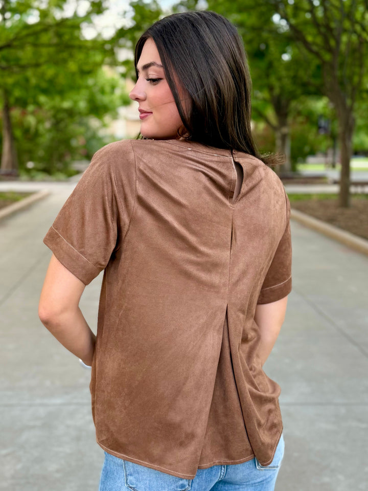 Hadley Brown Suede Top