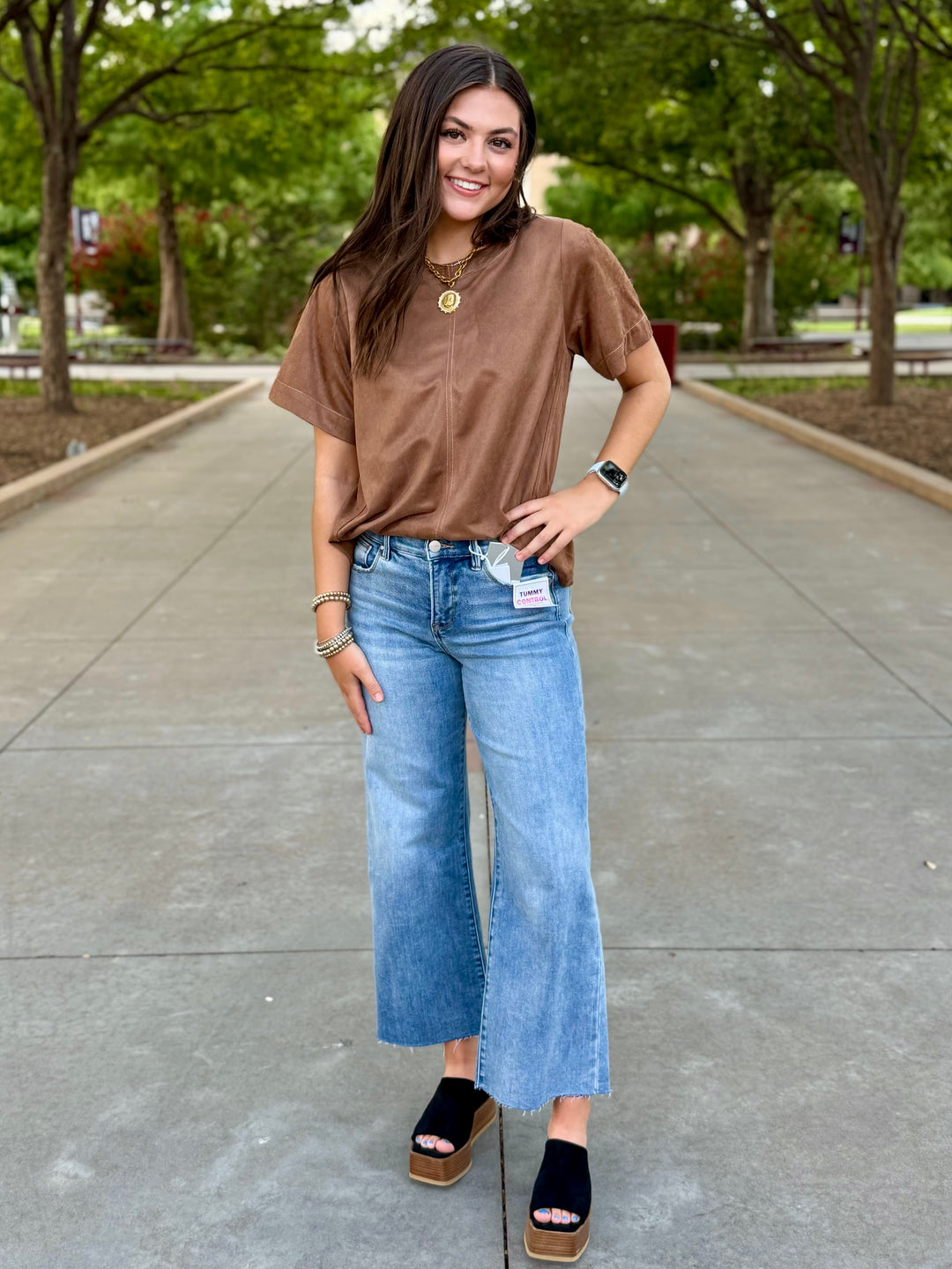 Hadley Brown Suede Top