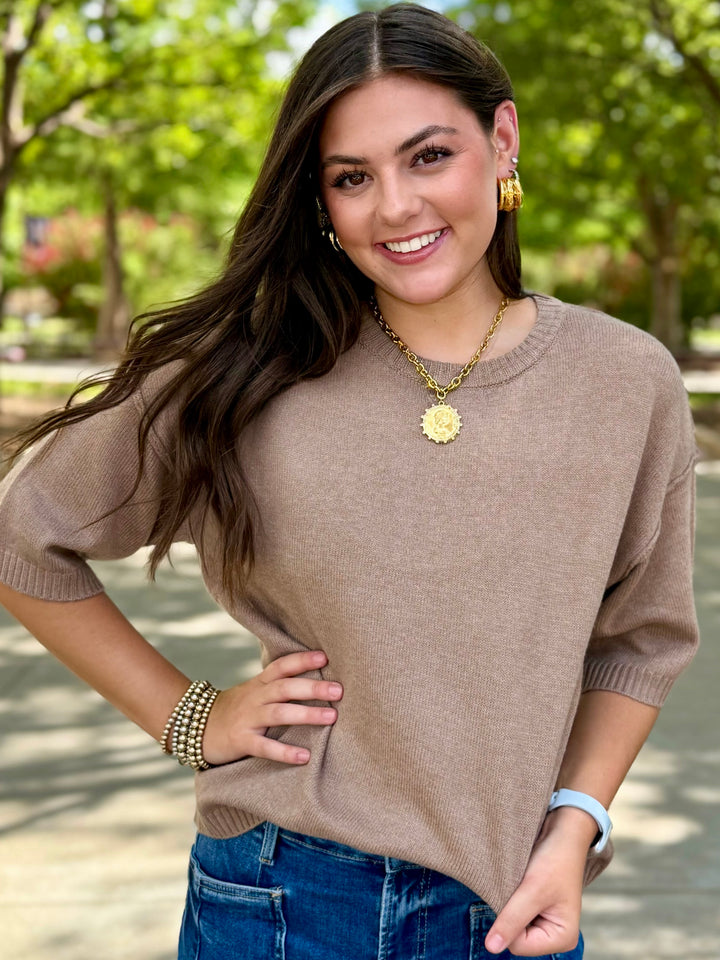 Mocha Must Have Knit Sweater
