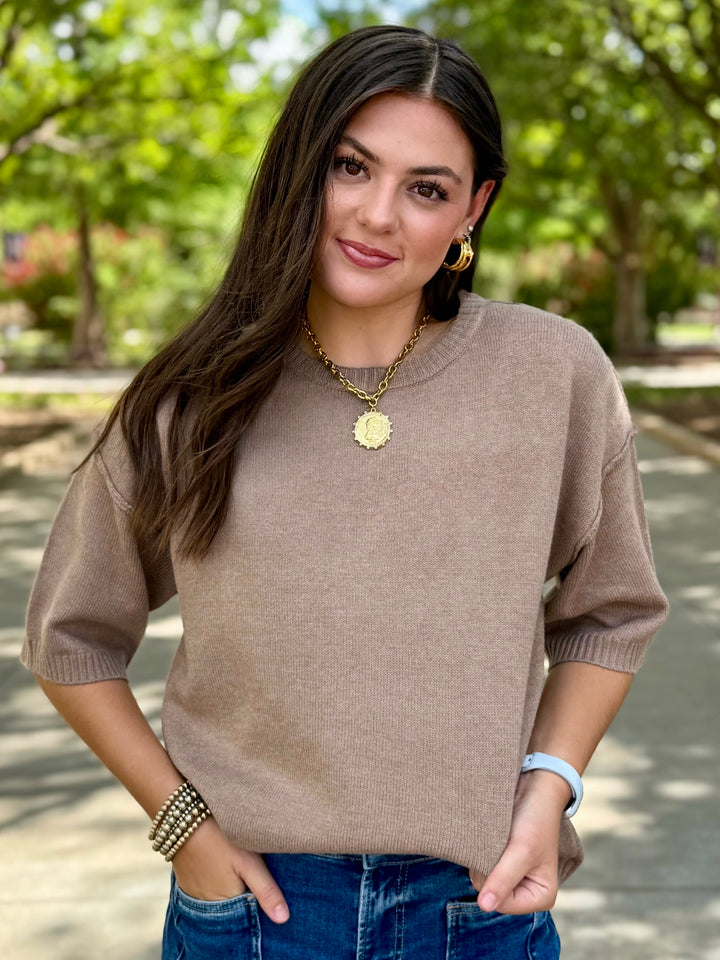 Mocha Must Have Knit Sweater