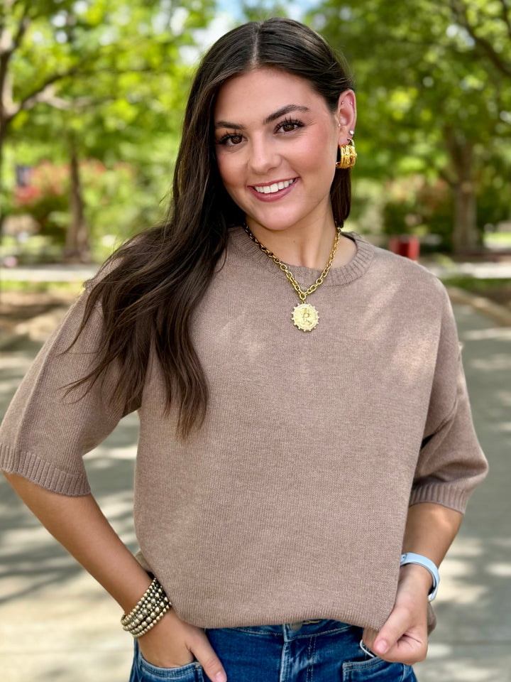 Mocha Must Have Knit Sweater