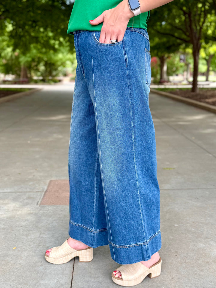 Ellis Wide Leg Front Seam Pant