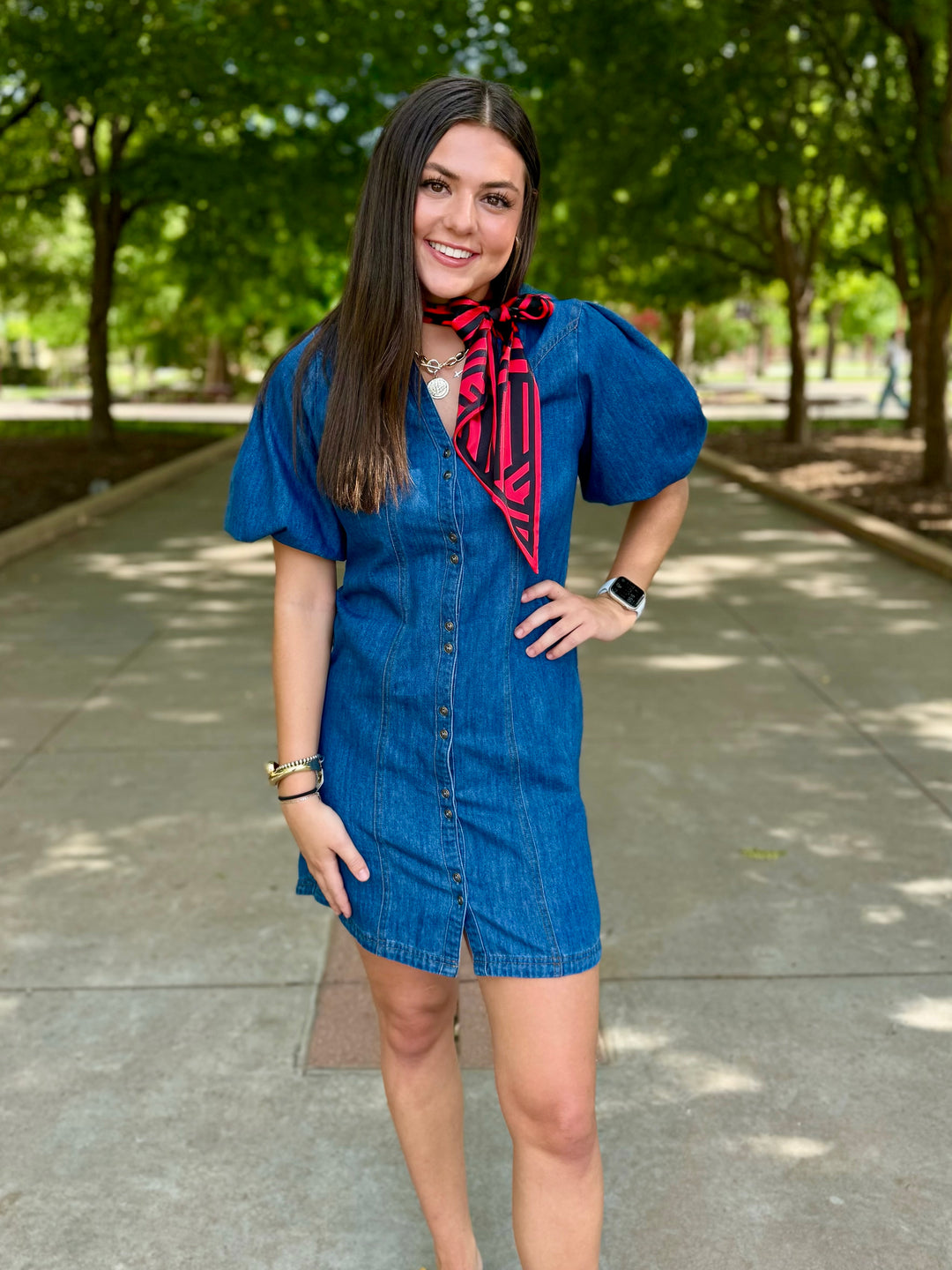 Denim Dreamer Puff Sleeve Dress